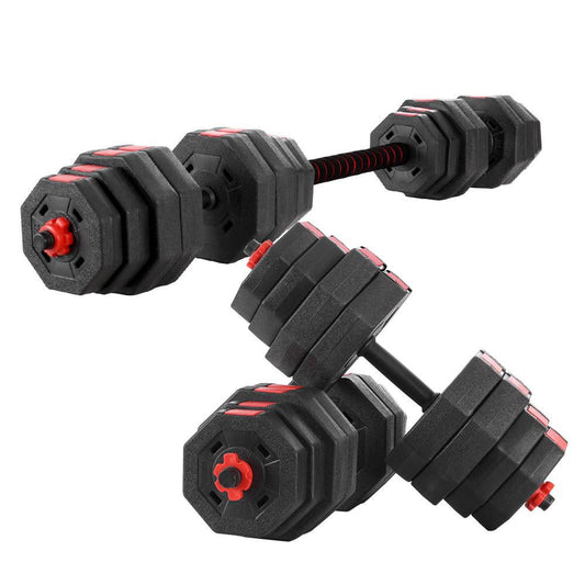 40KG 2-in-1 Dumbbell Barbell Set Adjustable Dumbbells Weights Home Gym