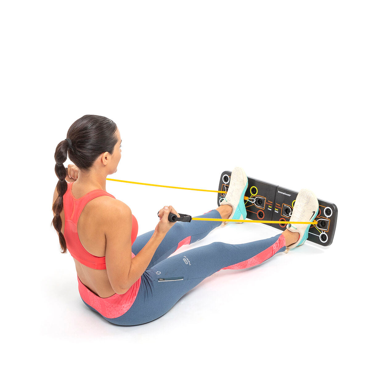 Push-Up Board with Resistance Bands and Exercise Guide Pulsher