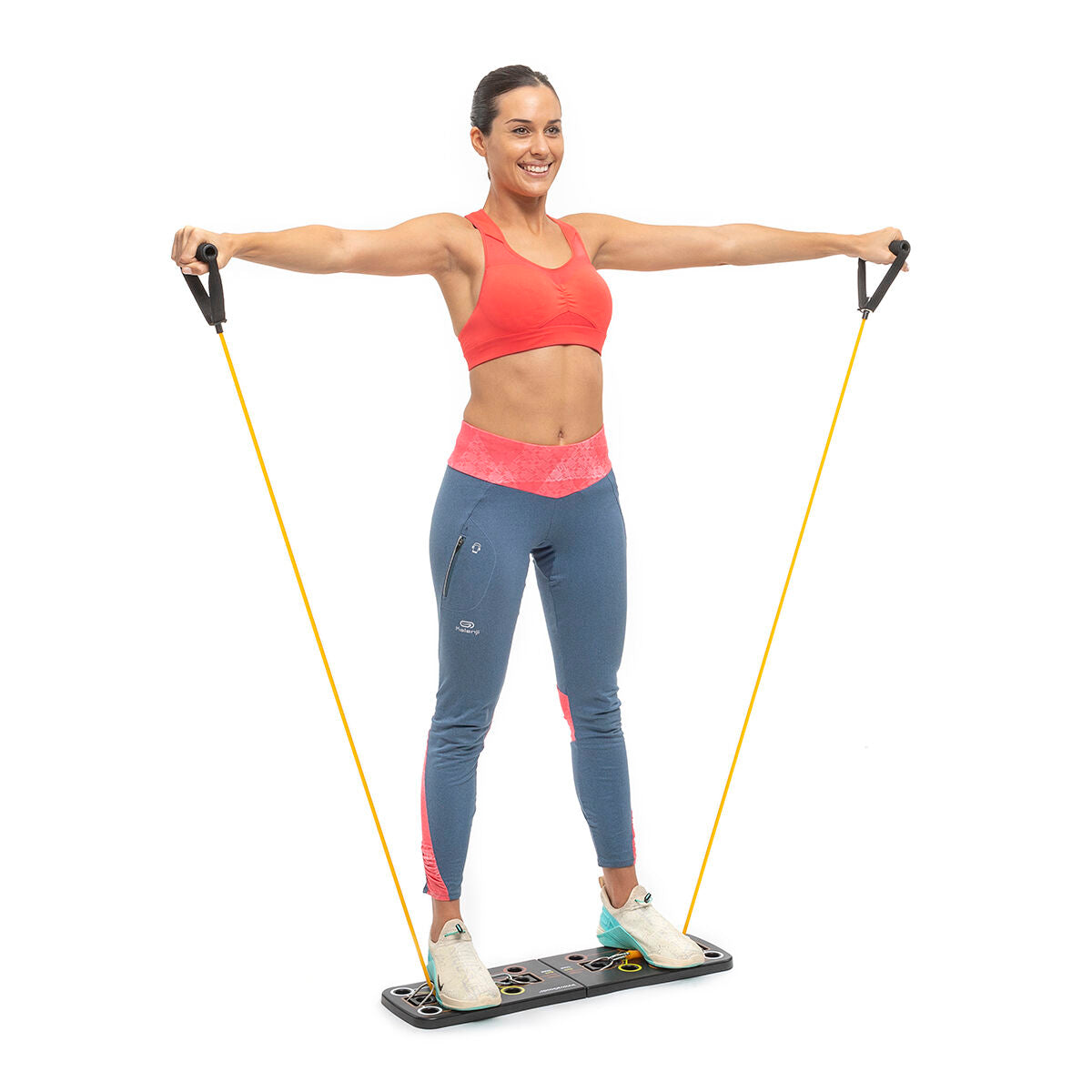 Push-Up Board with Resistance Bands and Exercise Guide Pulsher